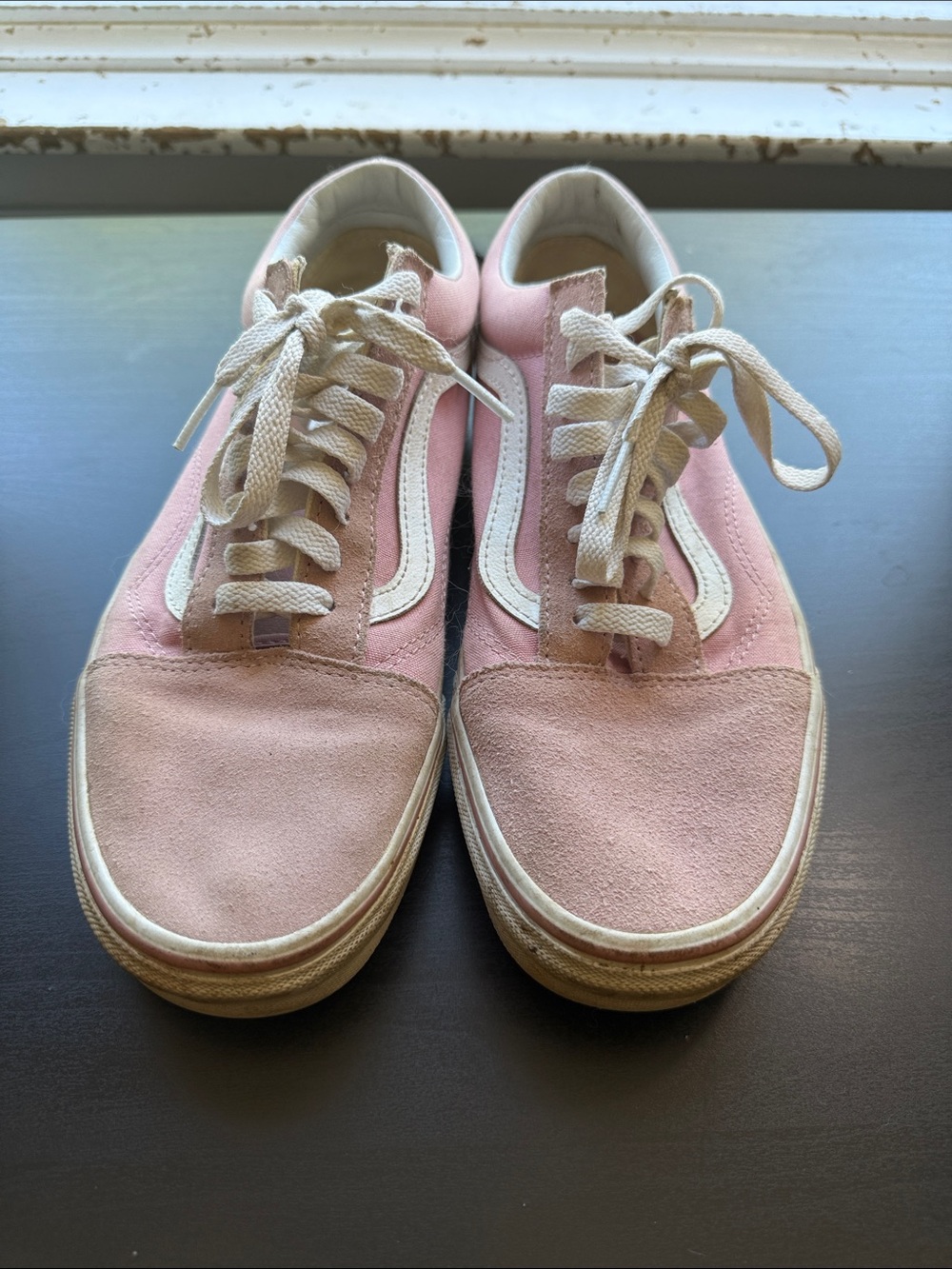 Vans Pink Low-Top Canvas Sneakers - Classic Stripe Design